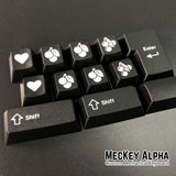 EnjoyPBT ABS Doubleshot Keycap Set - White on Black