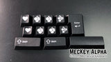 EnjoyPBT ABS Doubleshot Keycap Set - White on Black