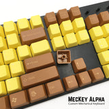 Tai Hao ABS doubleshot keycap set for cherry MX mechanical keyboards in OEM profile in sun flower style SKU C01YL202 back view of doubleshot keycap