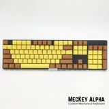 Tai Hao ABS doubleshot keycap set for cherry MX mechanical keyboards in OEM profile in sun flower style SKU C01YL202 top view of whole keycap set