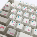 enjoypbt dye sublimation keycap set beige japanese font