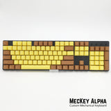 Tai Hao ABS doubleshot keycap set for cherry MX mechanical keyboards in OEM profile in sun flower style SKU C01YL202 top view of whole keycap set