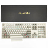 enjoypbt dye sublimation keycap set beige japanese font box set